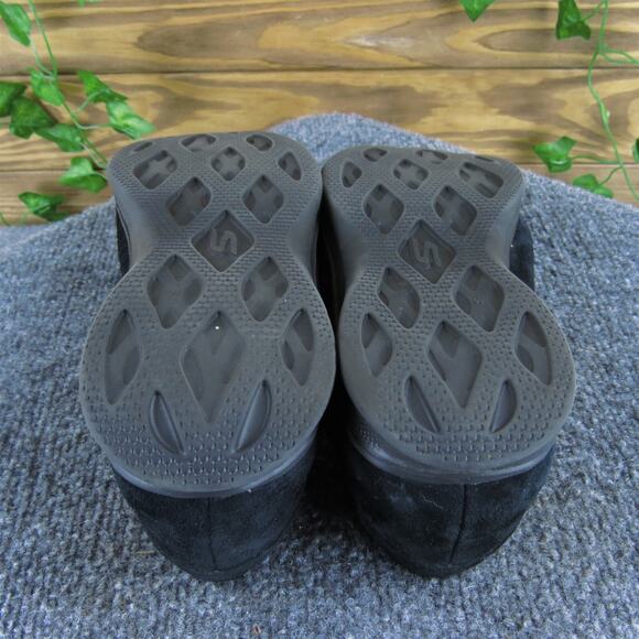 SKECHERS‎ Women's Goga Max Slip-On Black Leather Sz 9.5 Wide Gently Used 2025 - Picture 6 of 7